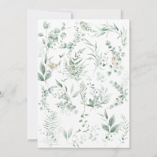 Sage Greenery Bridal Shower Invitation 招待状 (裏面)