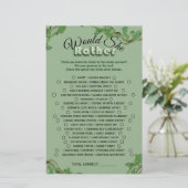 Sage Greenery Bridal Shower Would She Rather Game (スタンド正面)