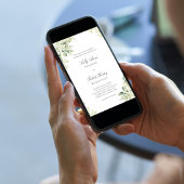 Sage Greenery Floral Elegant Script Wedding 招待状