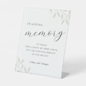 Sage Greenery In Loving Memory Wedding Table 台座サイン (正面)