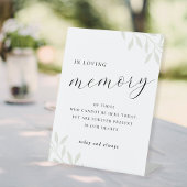 Sage Greenery In Loving Memory Wedding Table 台座サイン