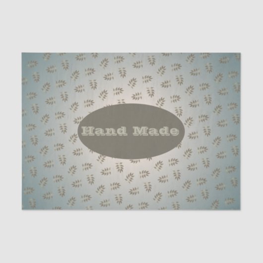 Sage Greenery Leaf Hand Made Or Thank you 薄葉紙 (正面)