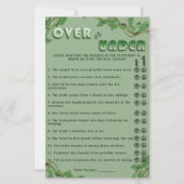 Sage Greenery Over or Under Bridal Shower Fun Game (正面)