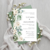 Sage Greenery Spanish Wedding 招待状