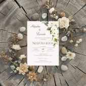 Sage Greenery Spanish Wedding Invitation 招待状
