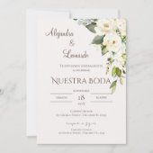 Sage Greenery Spanish Wedding Invitation 招待状 (正面)