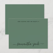 Sage Greenery Stylish Script Elegant Minimalist ノートカード (正面/裏面)