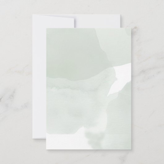 Sage Greenery White Rose Wedding 出欠カード (裏面)