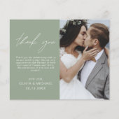 Sage Green's Thank 結婚 You Photo結婚's Card (正面)