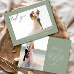Sage Green's Thank 結婚 You Photo Minimalist サンキューカード<br><div class="desc">私たちのミニマ結婚リストの感謝フォトフォトシンプルカードは、優雅さと感謝の典型である。あなたの写真のための清潔で控えめなデザインとお気に入りの宇宙と結婚共に、それは愛する人に表現対する完璧な感謝してい方法である。メッセージでパーソナライズし、何年も大切に受け取る感謝の心の印を送来る。あなたはお客感謝してい様の臨場感、ギフト、サポートに関わらず、このカードは時代を超越したミニマルなスタイルで感謝の気持ちを伝える。各カードは詳細に注意を払って作られ、特別な日の美しいを反映した洗練されたプレゼンテーションを保証する。私たち感謝していのミニマ結婚リストの写真のカードを使って簡単でスタイルで言えシンプルば、あなたの愛と感謝の完璧な記念品。</div>