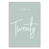 Sage Handスクリプト淡い色のテーブルTWENTY テーブルナンバー (正面)