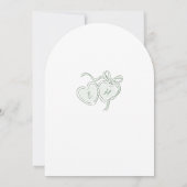 Sage Hand Drawn Floral Arch Whimsical Wedding 招待状 (裏面)