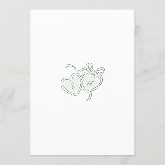 Sage Hand Drawn Floral Whimsical seating charts (裏面)