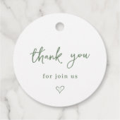 Sage Hand Drawn Hearts Monogram Thank You  フェイバータグ (裏面)