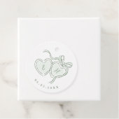 Sage Hand Drawn Hearts Monogram Thank You  フェイバータグ (インサイチュ)
