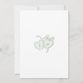 Sage Hand Drawn Wedding Cake Whimsical 招待状 (裏面)