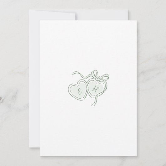 Sage Hand Drawn Wedding Cake Whimsical 招待状 (裏面)