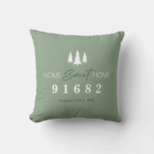 Sage Home Sweet Home Photo Zip Code クッション (正面)