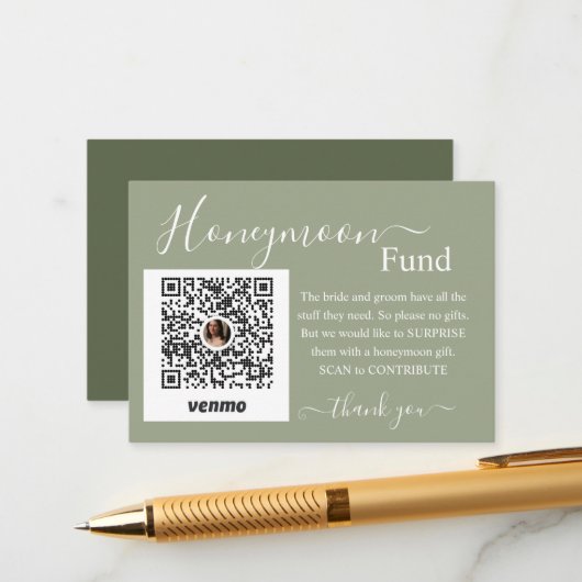 Sage Honeymoon Fund Registry Enclosure Card エンクロージャーカード (正面/裏面インサイチュ)