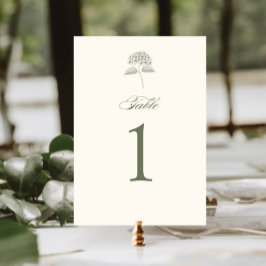 Sage Hydrangea Vintage Wedding テーブルナンバー