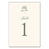 Sage Hydrangea Vintage Wedding テーブルナンバー (正面)