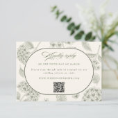 Sage Hydrangea Vintage Wedding  出欠カード (スタンド正面)