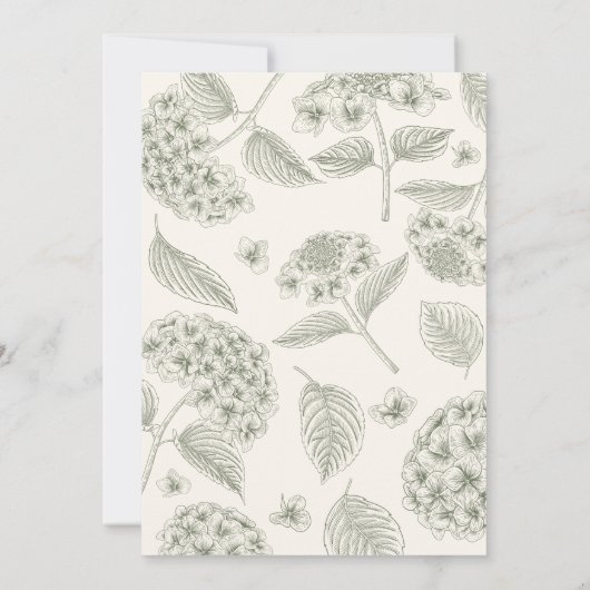 Sage Hydrangea Vintage Wedding 招待状 (裏面)