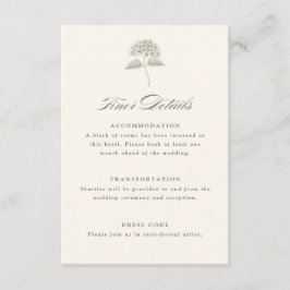 Sage Hydrangea Vintage Wedding Details エンクロージャーカード