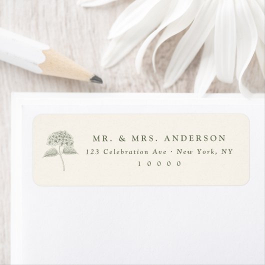 Sage Hydrangea Vintage Wedding Details ラベル (インサイチュ)