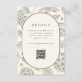 Sage Hydrangea Wedding Details QR Code  エンクロージャーカード (正面)