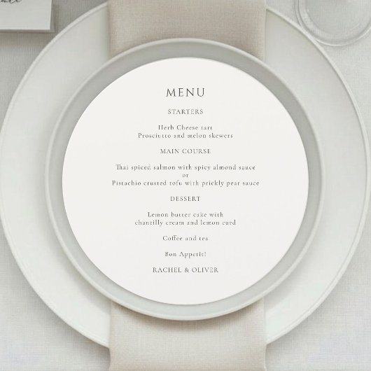 Sage & Ivory | Chic Floral Wedding Menu Card メニュー