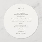 Sage & Ivory | Chic Floral Wedding Menu Card メニュー (正面)