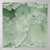 Sage Lace Lichen Abstract - Organic Modern ポスター (正面)
