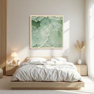 Sage Lace Lichen Abstract - Organic Modern ポスター