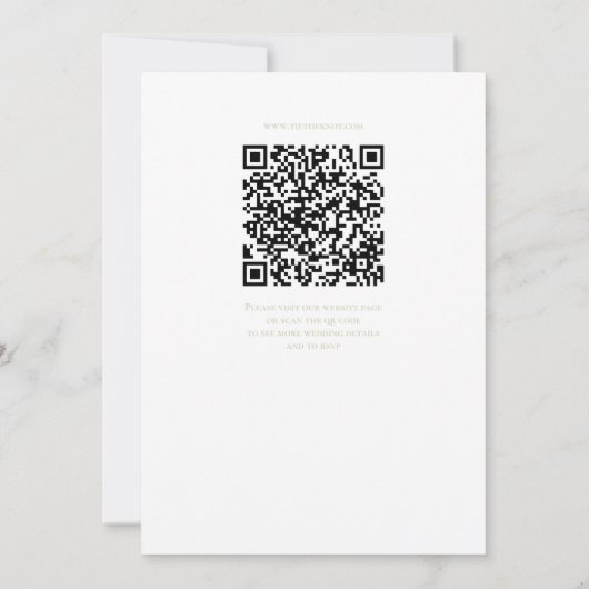 Sage Laurel Monogram Wedding Invitation QR Code  招待状 (裏面)