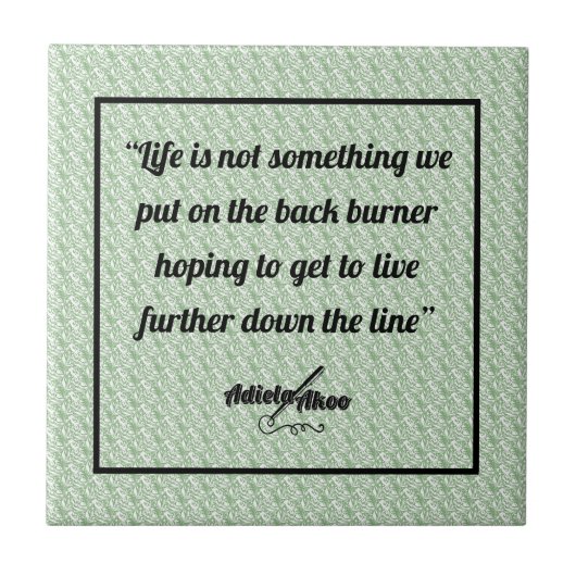 Sage Life Ceramic Tile by Adiela Akoo タイル (正面)