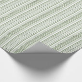 Sage (light, medium, dark) and White Stripes ラッピングペーパー (角)