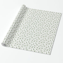 Sage (light, medium, dark) Modern Polka Dots ラッピングペーパー
