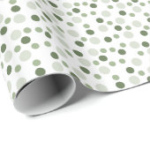 Sage (light, medium, dark) Modern Polka Dots ラッピングペーパー (ロールコーナー)