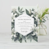 Sage Lily Botanical Romance Wedding 招待状 (スタンド正面)