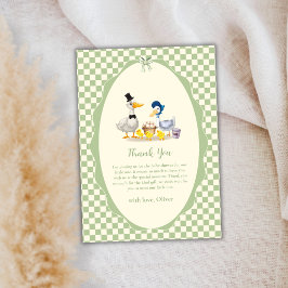 Sage Little Duckling Family ダック ベビーシャワー サンキューカード