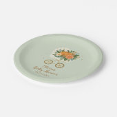 Sage Little Pumpkin Baby Shower ペーパープレート (アングル)