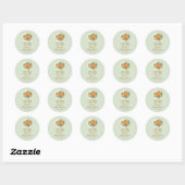 Sage Little Pumpkin Baby Shower Round Sticker Fall ラウンドシール (シート)