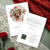 Sage Luxury Initials Floral Red Shades Round Photo セーブザデート