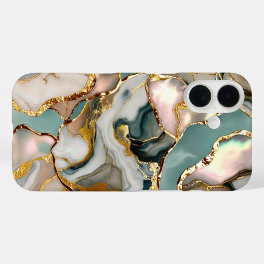Sage Marble Phone Case Gold Abstract Luxury Case-Mate iPhoneケース (裏面 (横))