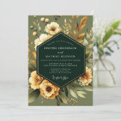 Sage Marigold Earthy Wedding 招待状 (スタンド正面)