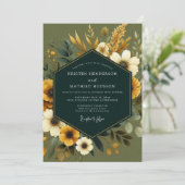 Sage Marigold Harvest Wedding 招待状 (スタンド正面)