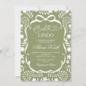 Sage Mexican Baby Shower Cielito Lindo  招待状 (正面)