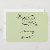 sage Minimal なカリグラフィーブライドメイドの提案 招待状 (裏面)