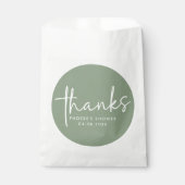 Sage Minimalistスクリプトブライダルシャワー フェイバーバッグ (正面)